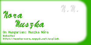 nora muszka business card