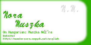 nora muszka business card